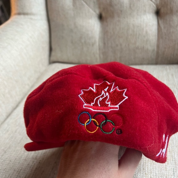 VINTAGE Roots Canada 1998 Official Olympics Fleece Hat Beret Winter - Picture 4 of 8